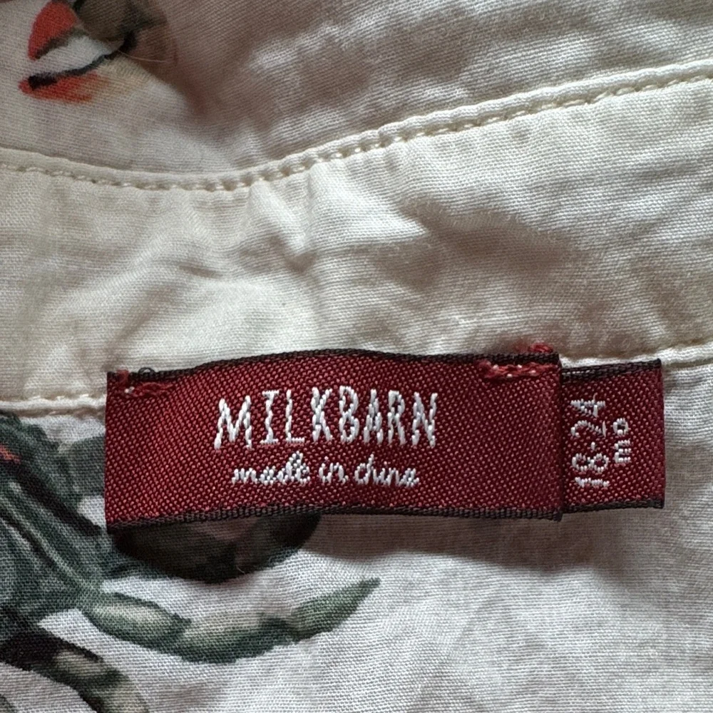 Milkbarn Kids Crab Print Summer Set - Cream and Green, 18-24 Months
